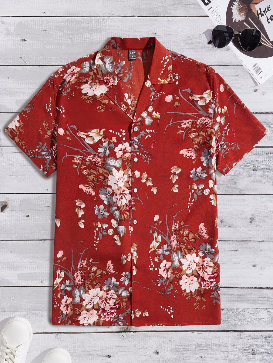 Manfinity Men Floral Print Shirt - Multicolor - View 1