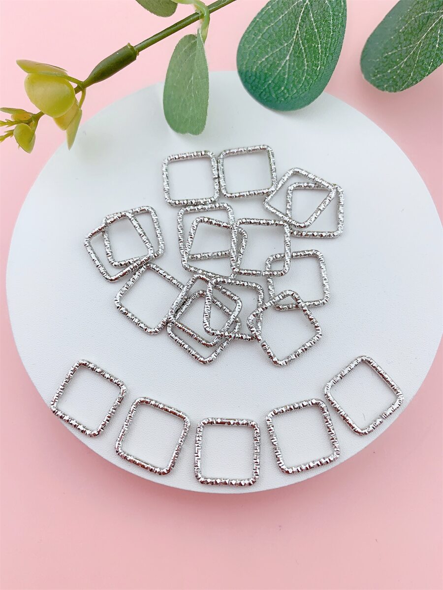 20pcs/set Split Ring Square DIY Jewelry Accessory - Yellow Gold - View 1