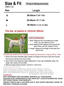 1入組人造珍珠裝飾水鑽心形墜飾寵物項鍊 - 玫紅色 - 查看 4