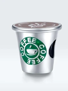 ESBERRY 1入組咖啡杯DIY吊墜女式手鍊和手鐲配件純銀高級珠寶製作 - 銀色 - 查看 5