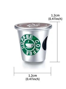 ESBERRY 1入組咖啡杯DIY吊墜女式手鍊和手鐲配件純銀高級珠寶製作 - 銀色 - 查看 7