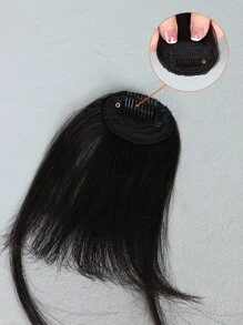 nimoki Short Straight Synthetic Hair Bangs - Black - View 3