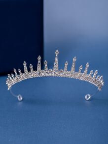 Rhinestone Decor Bridal Headband - Silver - View 1