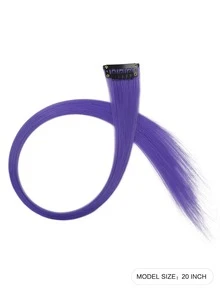 10pcs Clip In Medium Straight Synthetic Hair Extension - Violet Purple - View 3