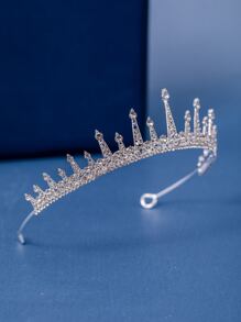 Rhinestone Decor Bridal Headband - Silver - View 2