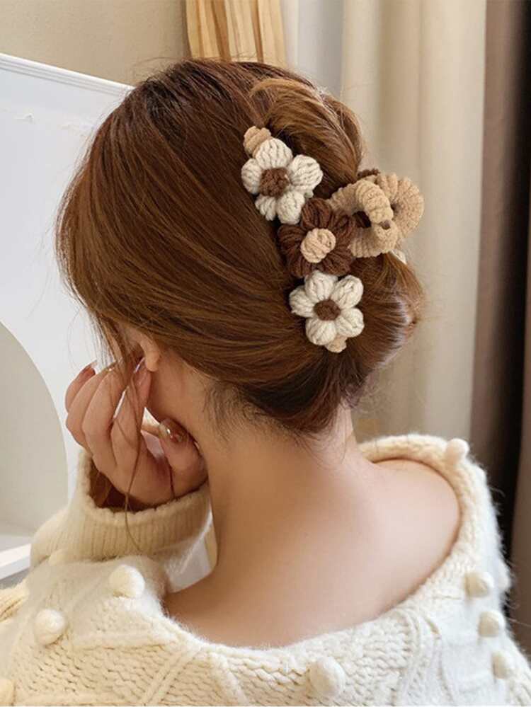 Flower Decor Hair Claw - Multicolor - View 1