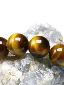 老虎眼睛串珠手鏈 - 金黃色 - 查看 3