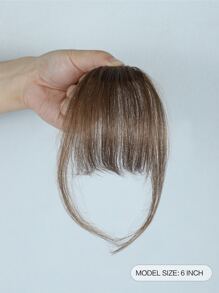 nimoki Short Straight Synthetic Hair Bangs With Sideburns - Dark Brown - View 2