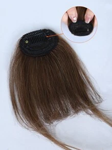 nimoki Short Straight Synthetic Hair Bangs With Sideburns - Dark Brown - View 3