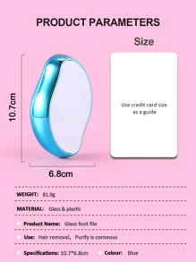 可重複使用物理脫毛工具適合女士腿-魔術無痛除毛器不附帶剃須皮膚去角質工具,可水洗納米除毛適用於平滑皮膚效果禮物 - 藍色 - 查看 4