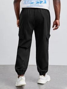 Manfinity Men Flap Pocket Side Cargo Trousers - Black - View 2