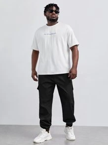 Manfinity Men Flap Pocket Side Cargo Trousers - Black - View 3