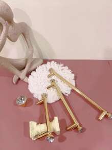 1 Ngăn Kéo Hợp Kim Kẽm Kéo, Tay Cầm Ngăn Kéo Trang Trí Bằng Kim Cương Giả Bắc Âu Cho Gia Đình - Vàng - Xem 1