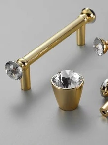 1 Ngăn Kéo Hợp Kim Kẽm Kéo, Tay Cầm Ngăn Kéo Trang Trí Bằng Kim Cương Giả Bắc Âu Cho Gia Đình - Vàng - Xem 4