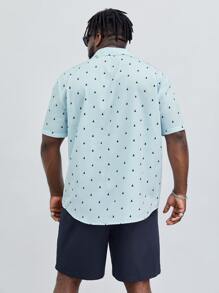 EASEVO Men Plus Allover Print Shirt & Shorts - Multicolor - View 2