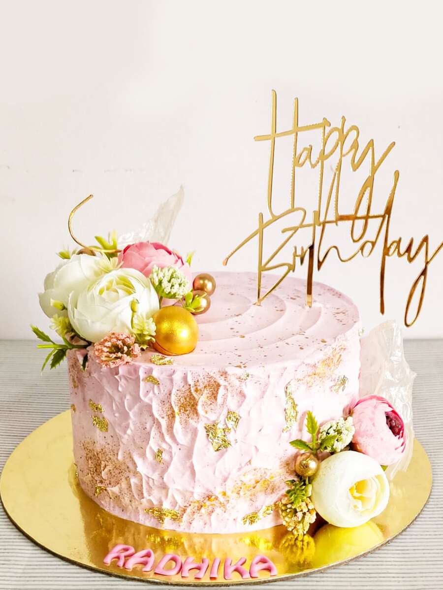 1入組PMMA蛋糕裝飾生日派對標語圖形蛋糕裝飾 - 金色 - 查看 1