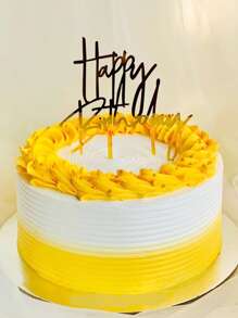 1入組PMMA蛋糕裝飾生日派對標語圖形蛋糕裝飾 - 金色 - 查看 5