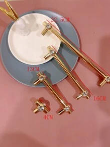 1pc Zinc Alloy Drawer Pull, Nordic Rhinestone Decor Drawer Handle For Home - Gold - View 1