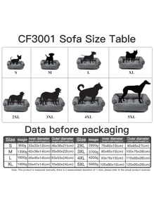 1pc Contrast Binding Pet Sofa Bed - Green - View 3