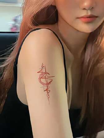 4 件/套简单实用的星星和月亮主题临时纹身