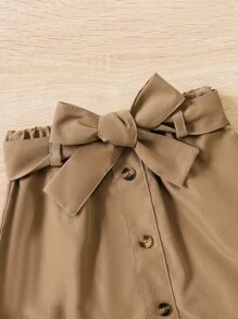 Baby Bow Front Cami Top & Button Detail Skirt - Multicolor - View 5