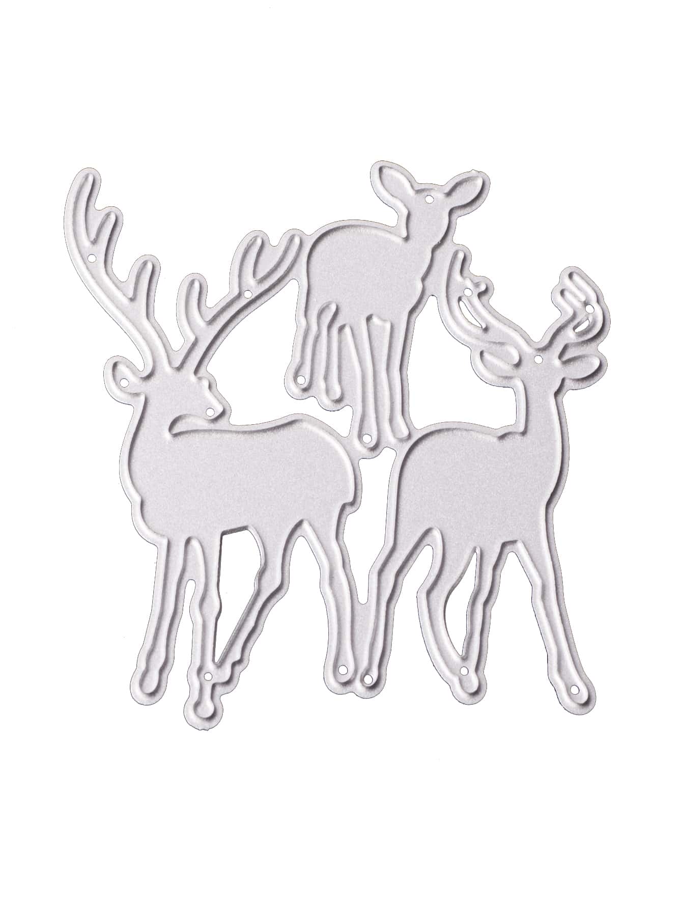 1入組高錳鋼切割模具可愛麋鹿設計DIY蝕刻模板工藝模具適合家用 - 銀色 - 查看 1