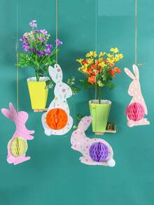 Bola de linterna colgante papel dibujos animados lindo con diseño de conejo para fiesta - Multicolor - Ver 2