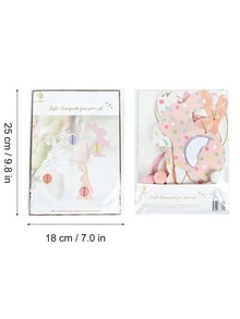 Bola de linterna colgante papel dibujos animados lindo con diseño de conejo para fiesta - Multicolor - Ver 3
