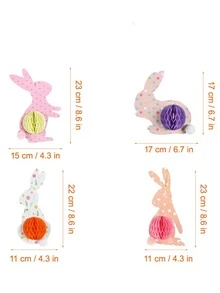 Bola de linterna colgante papel dibujos animados lindo con diseño de conejo para fiesta - Multicolor - Ver 4