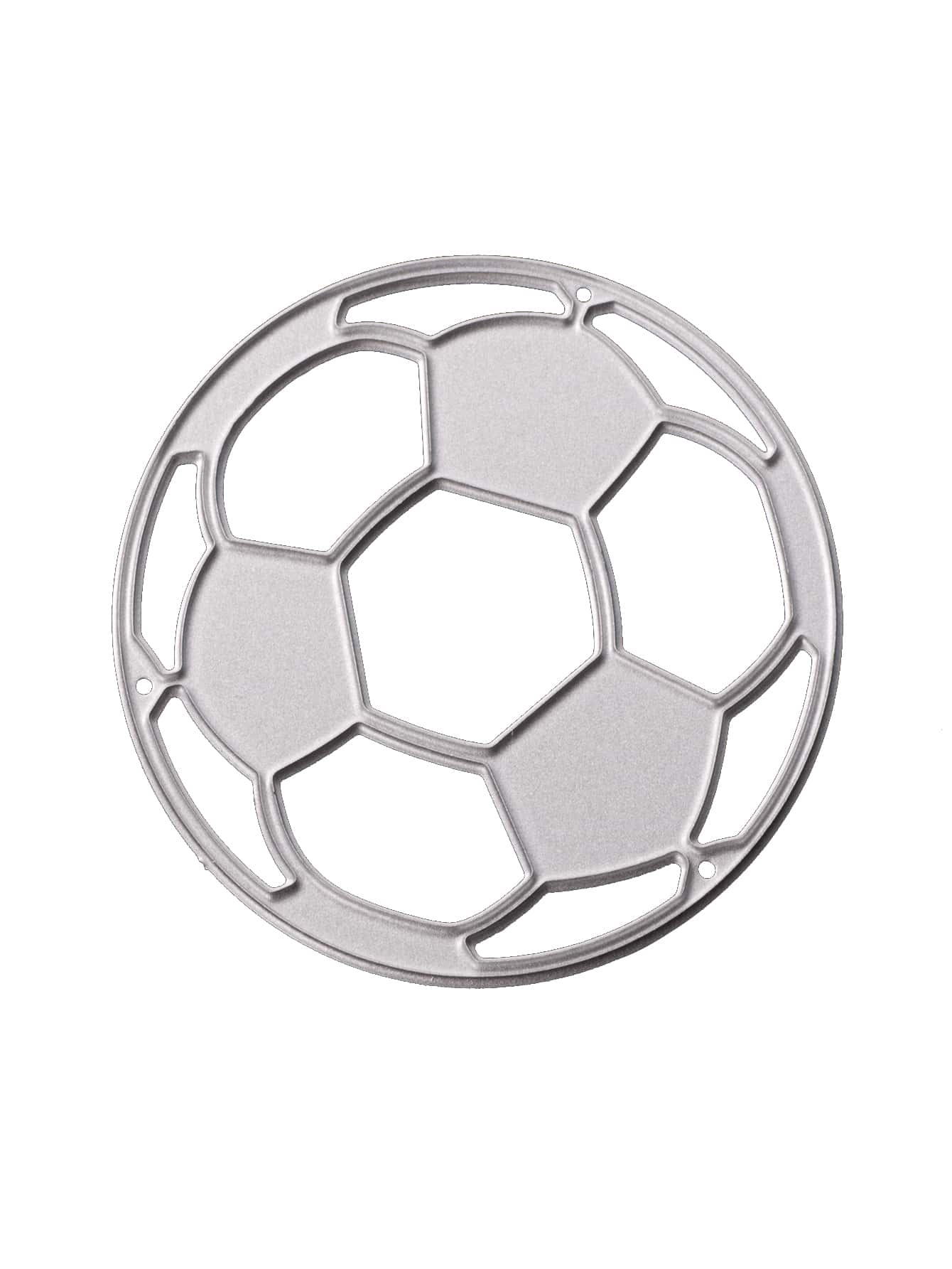 1pc Hadfield Steel Cutting Die, Creative Soccer Design DIY Etched Stencil Craft Die For Home - Silver - View 1