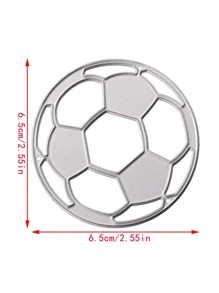 1pc Hadfield Steel Cutting Die, Creative Soccer Design DIY Etched Stencil Craft Die For Home - Silver - View 2