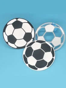 1pc Hadfield Steel Cutting Die, Creative Soccer Design DIY Etched Stencil Craft Die For Home - Silver - View 3