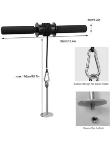 Ejercitador de antebrazo de muñeca, rodillo de antebrazo, entrenador de fuerza de brazo y equipo de entrenamiento físico - Negro - Ver 3