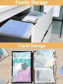 10入组便攜式PE旅行收納袋簡約透明多功能收納袋適合居家和旅行