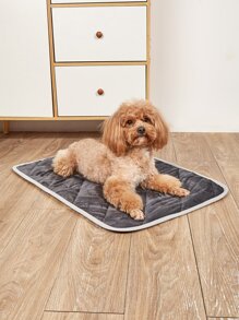 1pc Square Grey Washable Thin Pet Pad Suitable For Small And Medium-sized Cats And Dogs, Four Seasons - Grey - View 1