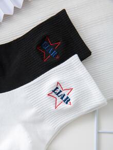 2 đôi tất thêu chữ cho nam - Nhiều màu - Xem 3