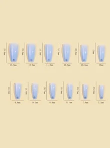 576pcs Long Coffin Mixed Color Fake Nail - Multicolor - View 3