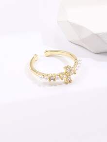 Anillo abierto zirconia cúbica - Amarillo Oro - Ver 2