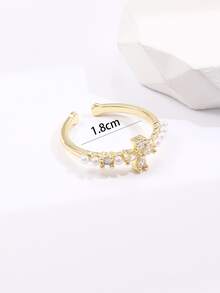 Anillo abierto zirconia cúbica - Amarillo Oro - Ver 3