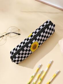 1 túi đựng bút chì họa tiết hoa hướng dương & ca rô - Nhiều màu - Xem 4