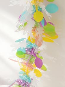 1pc PET Garland, Cartoon Rabbit & Egg Decor Tinsel Twist Garland For Easter Party - Multicolor - View 2