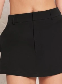 SHEIN BAE 素色斜口袋裙裤