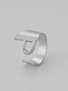 1 chiếc nhẫn trang trí chữ cái - Bạc - Xem 5