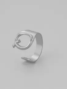 1 chiếc nhẫn trang trí chữ cái - Bạc - Xem 8