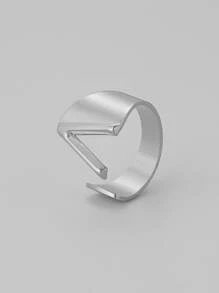 1 chiếc nhẫn trang trí chữ cái - Bạc - Xem 18