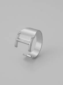 1 chiếc nhẫn trang trí chữ cái - Bạc - Xem 14