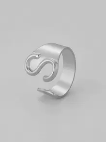 1 chiếc nhẫn trang trí chữ cái - Bạc - Xem 7