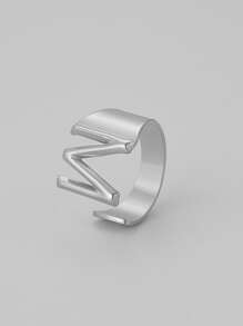 1 chiếc nhẫn trang trí chữ cái - Bạc - Xem 21