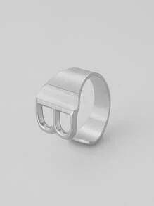 1 chiếc nhẫn trang trí chữ cái - Bạc - Xem 12