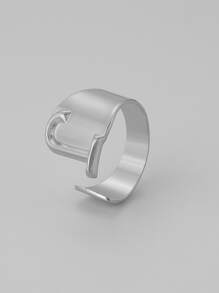 1 chiếc nhẫn trang trí chữ cái - Bạc - Xem 9